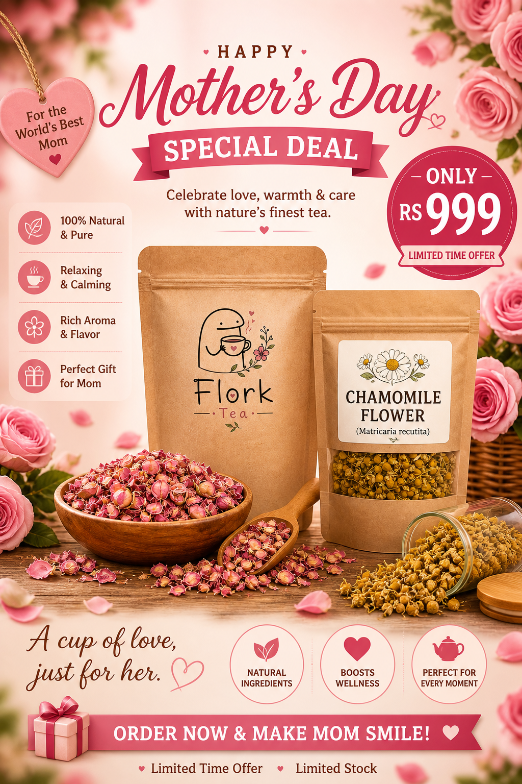 CHAMOMILE +ROSE MOTHERS DAY DEAL