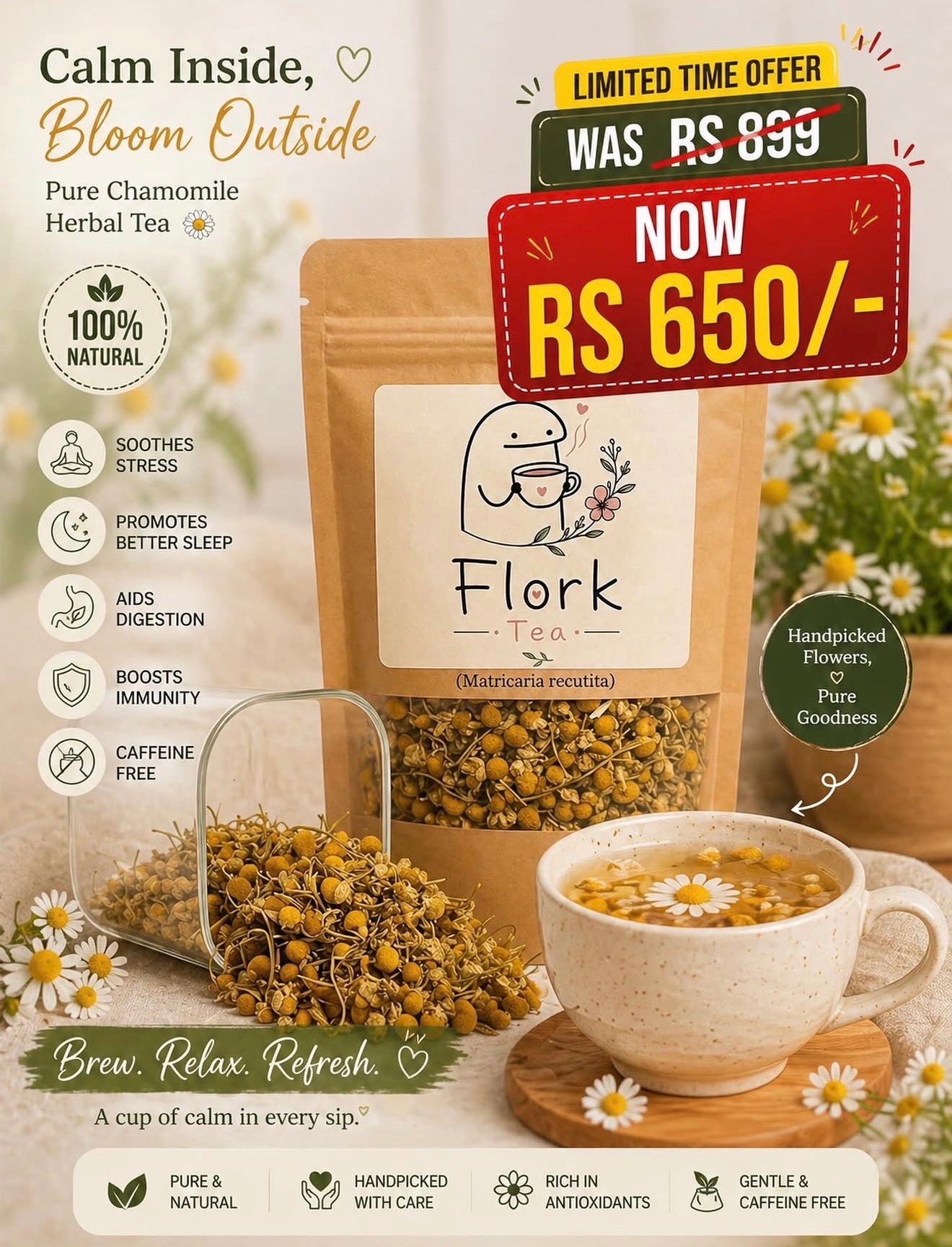 Chamomile  flower tea